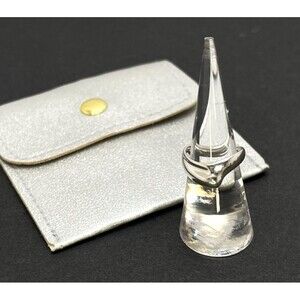 Authentic TIFFANY & CO. Silver 925 Curved Wave Heart Ring ISO 49  Beautiful